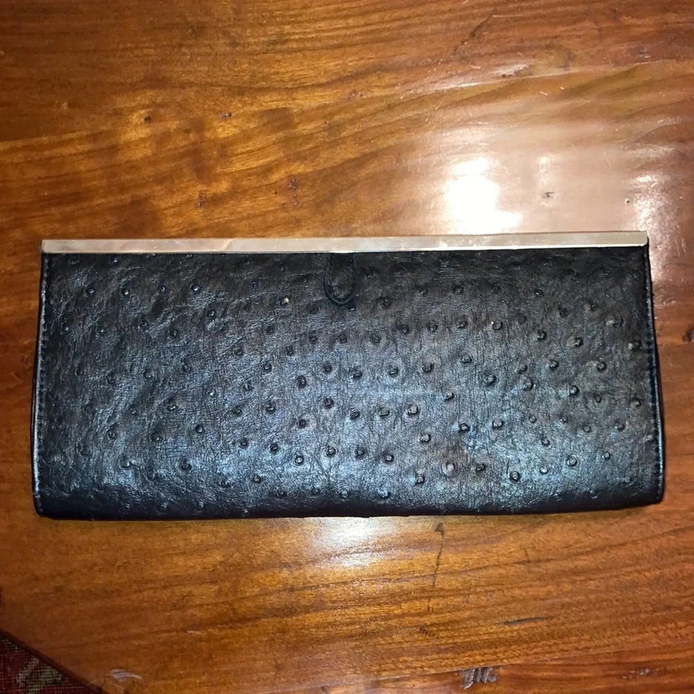 Ostrich Clutch Faux